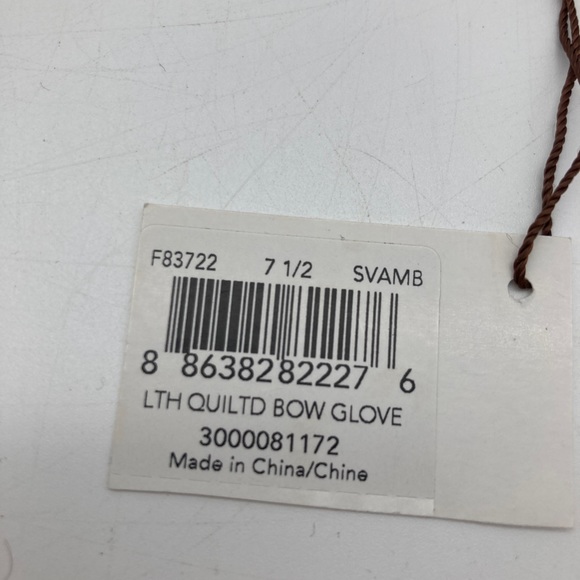 NWT Coach Quilted Bow Charm Leather and Wool Gloves in Amber - Picture 7 of 9